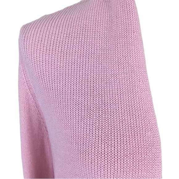 EILEEN FISHER Open Front Organic Cotton Silk Blend Long Cardigan in PINK Size M - Picture 6 of 8